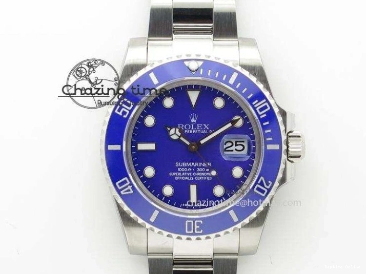 0128 Submariner Phantomlab Transparent KZF Best Edition Blue Fruit Dial on White Rubber Strap VR Classic 2563